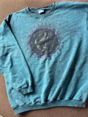 Roxy Teal Crewneck Sweatshirt with Central Graphic